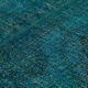 Handmade oriental unique 1980s 297 cm x 390 cm turquoise wool carpet