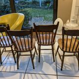 Ensemble de 4 chaises rustiques chêne