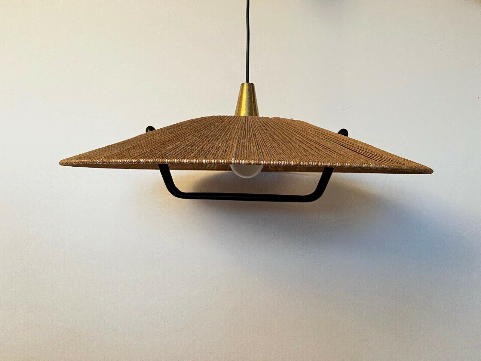 Scandinavian suspension in rope and teak - ufo - 60s 70s