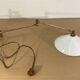 Brass and opaline art deco swing swivel wall lamp