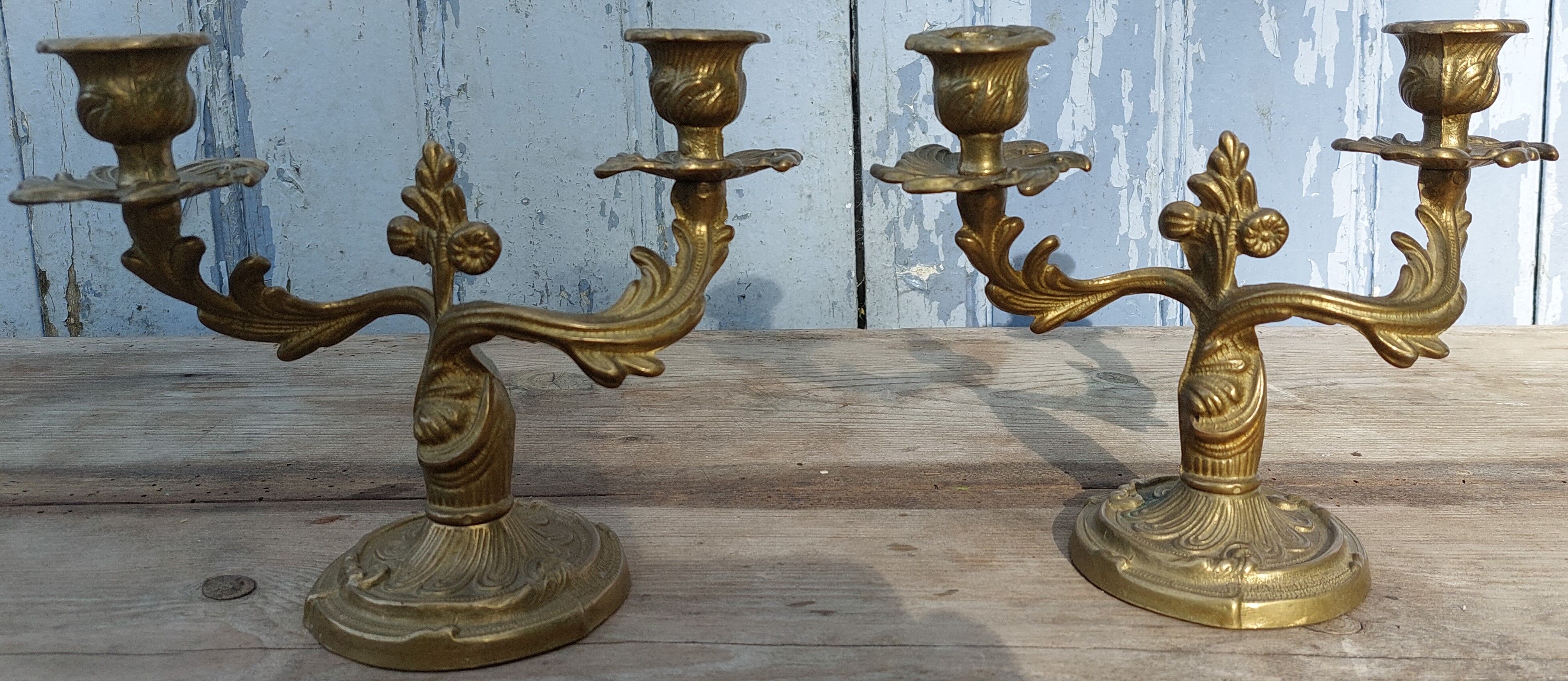 Brass candle holders