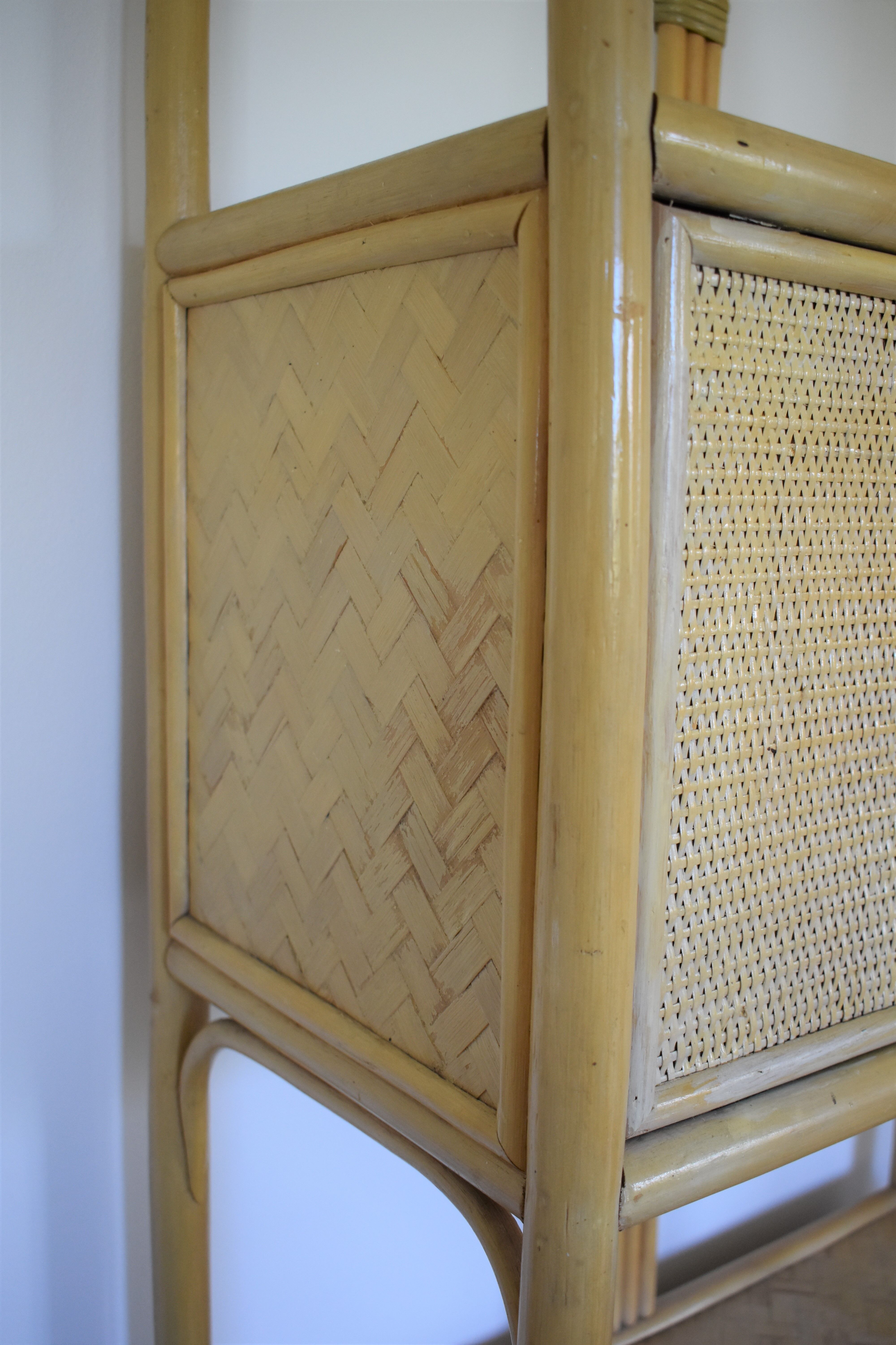 High shelf in vintage rattan