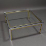 Table basse en chrome et or italienne, années 1970