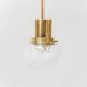 Vintage brass and blown glass pendant lamp – 1960s design chandelier