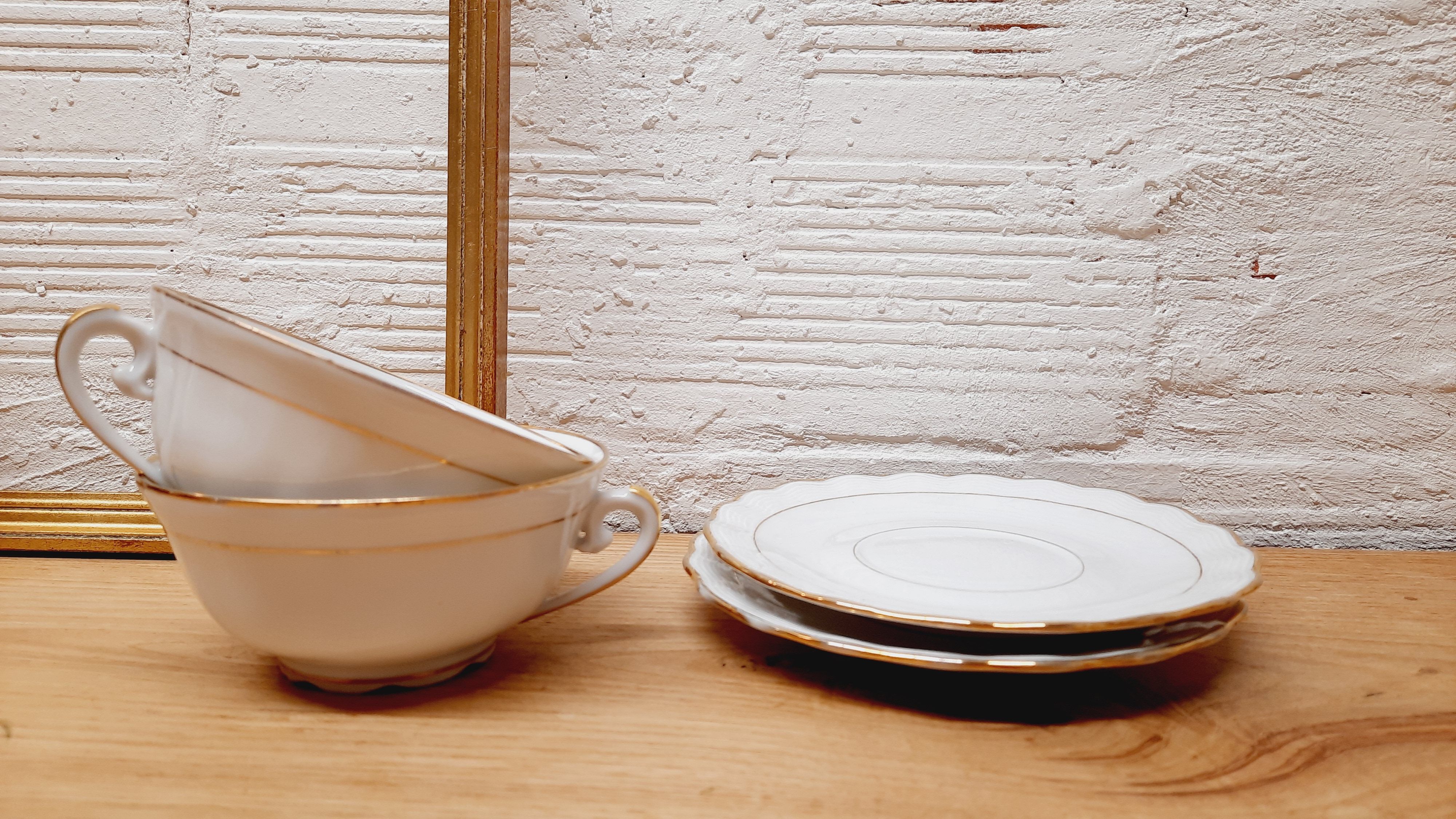 Pair cups for lunch Limoges