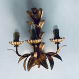 Golden leaf wall light