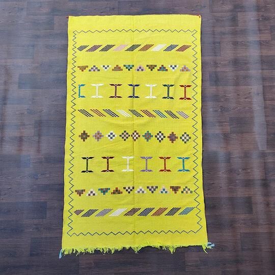 Moroccan Berber Carpet Ethnic Yellow