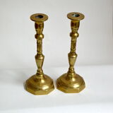 Pair of solid brass candlesticks