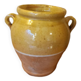 Yellow glazed grease pot