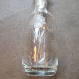 Carafe ancienne verre épais gravé
