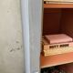 Blue patinated workshop furniture locker room