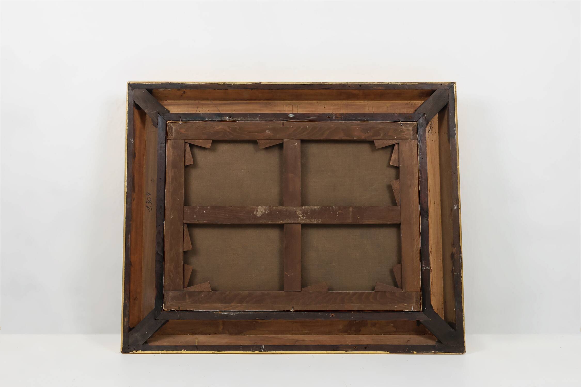 Large Rococo painting with gilded wooden frame, Belgium ca. 1900