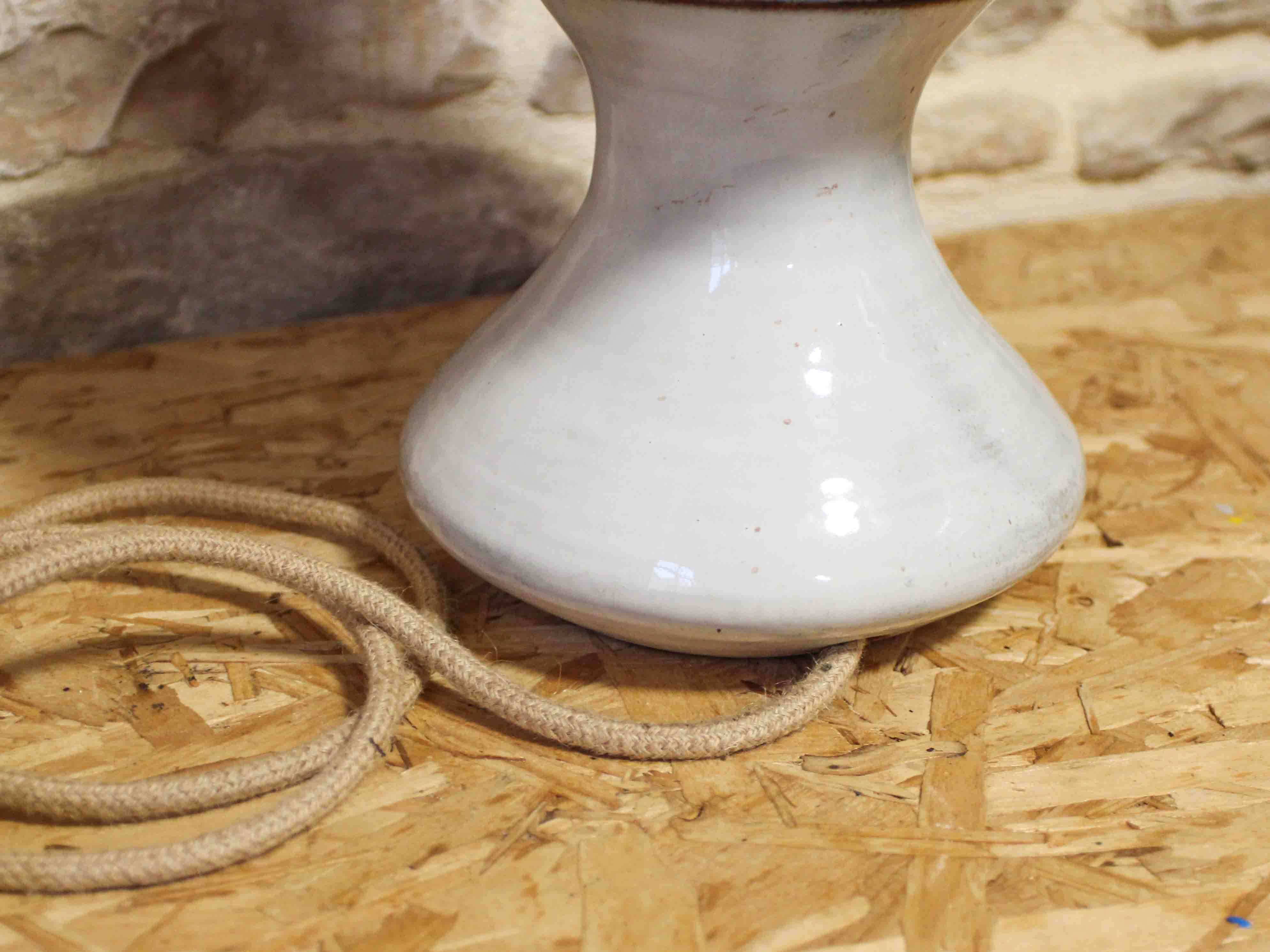 Large glazed ceramic lamp base by Jean-François Descombes, Vallauris.
