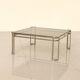 Italian coffee table in metal and brown smoked glass from the 60s