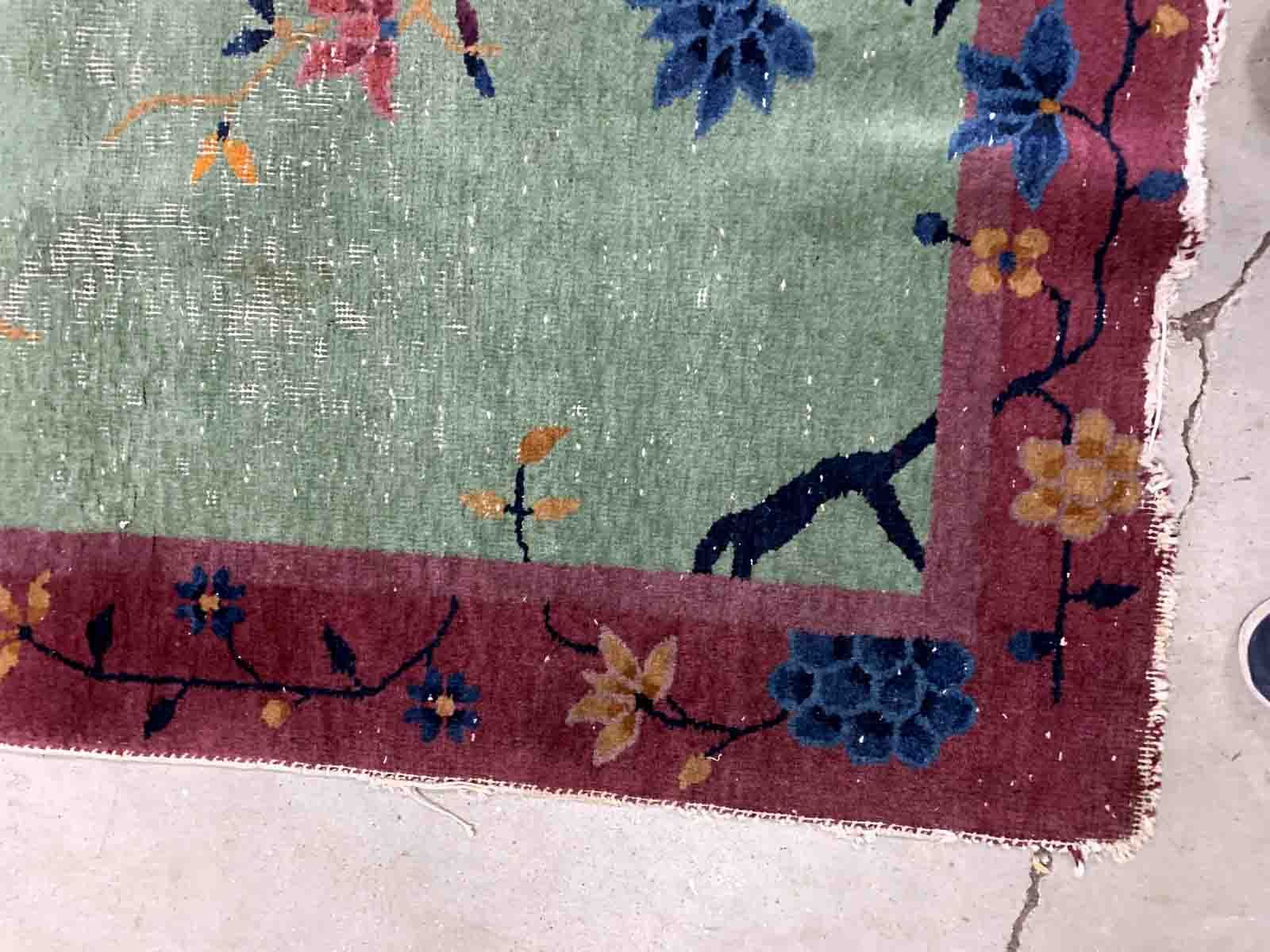 Antique chinese carpet art deco handmade 79cm x 134cm 1920s