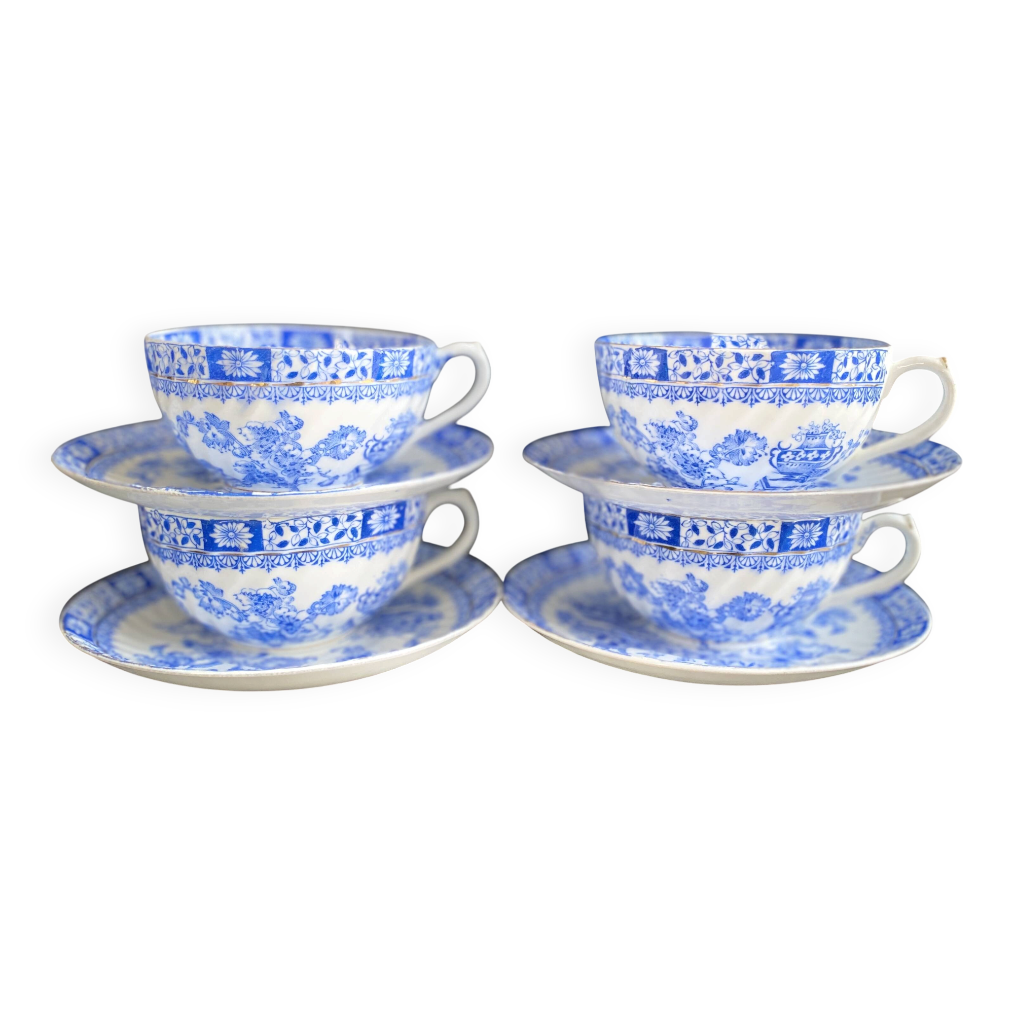 Magnifique lot de Tasses & Soucoupes China Blau - Tuppack Tiefenfurt