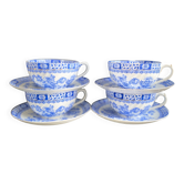 Magnificent set of Cups & Saucers China Blau - Tuppack Tiefenfurt