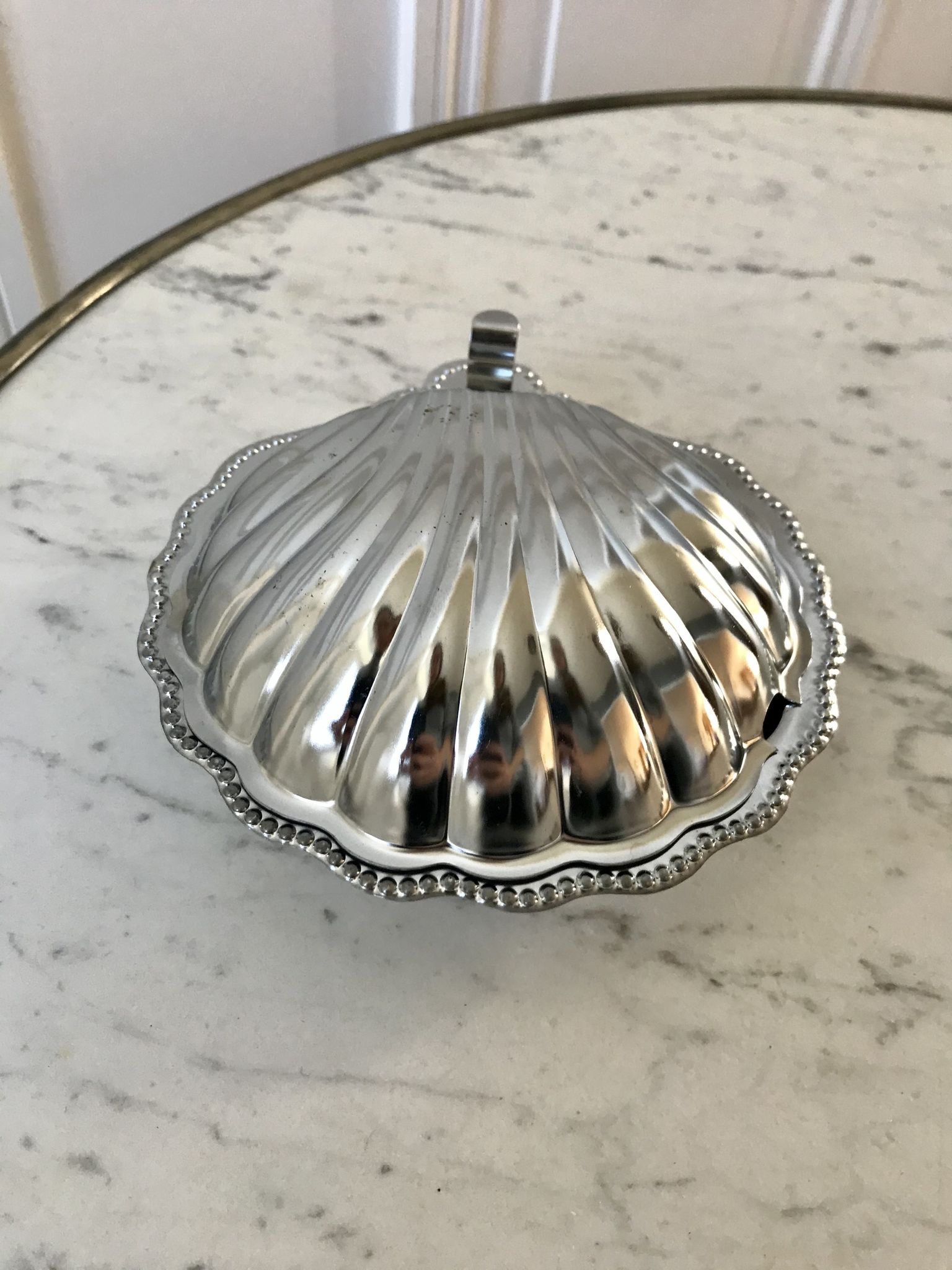 Pocket tray shell silver metal 60s-70s