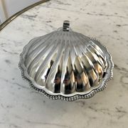 Pocket tray shell silver metal 60s-70s
