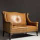 Sheepskin leather classic sofa bench