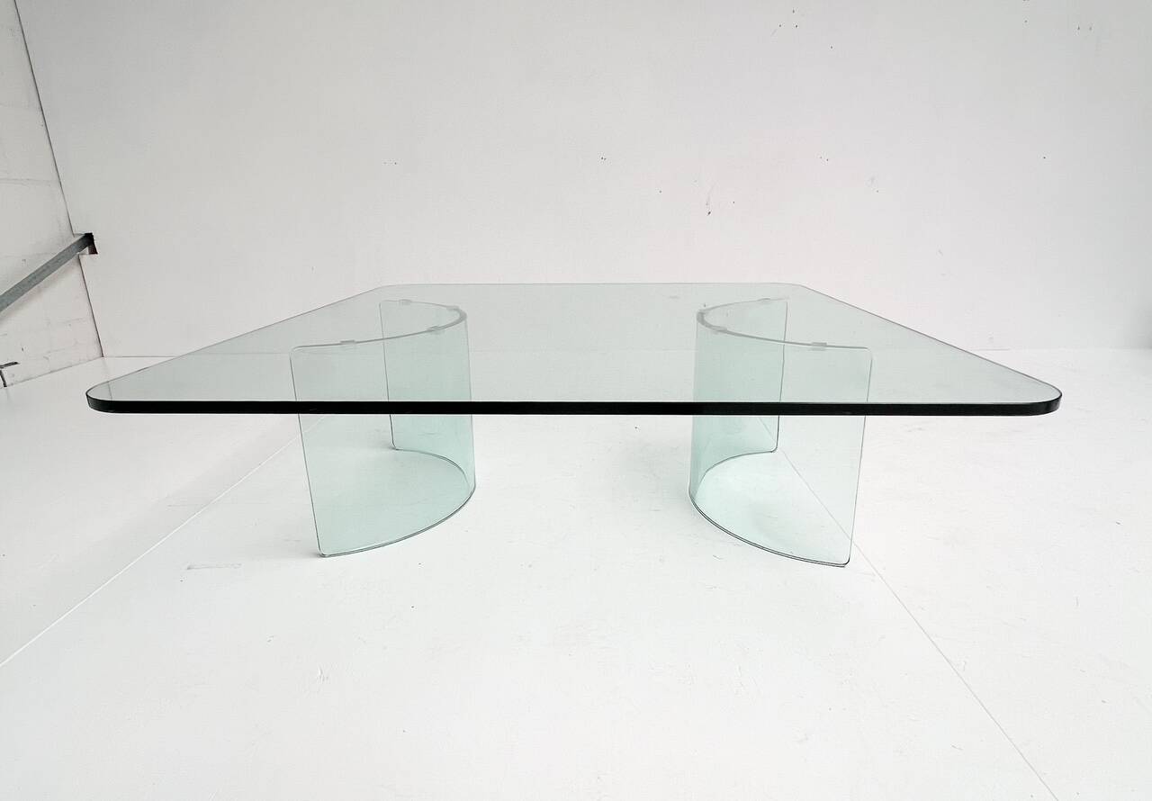 Modern Italian glass coffee table, 1970s