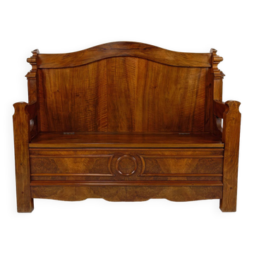 Napoleon III chest bench in walnut, circa 1860