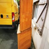 Pine corner cupboard with two sections, 1900s