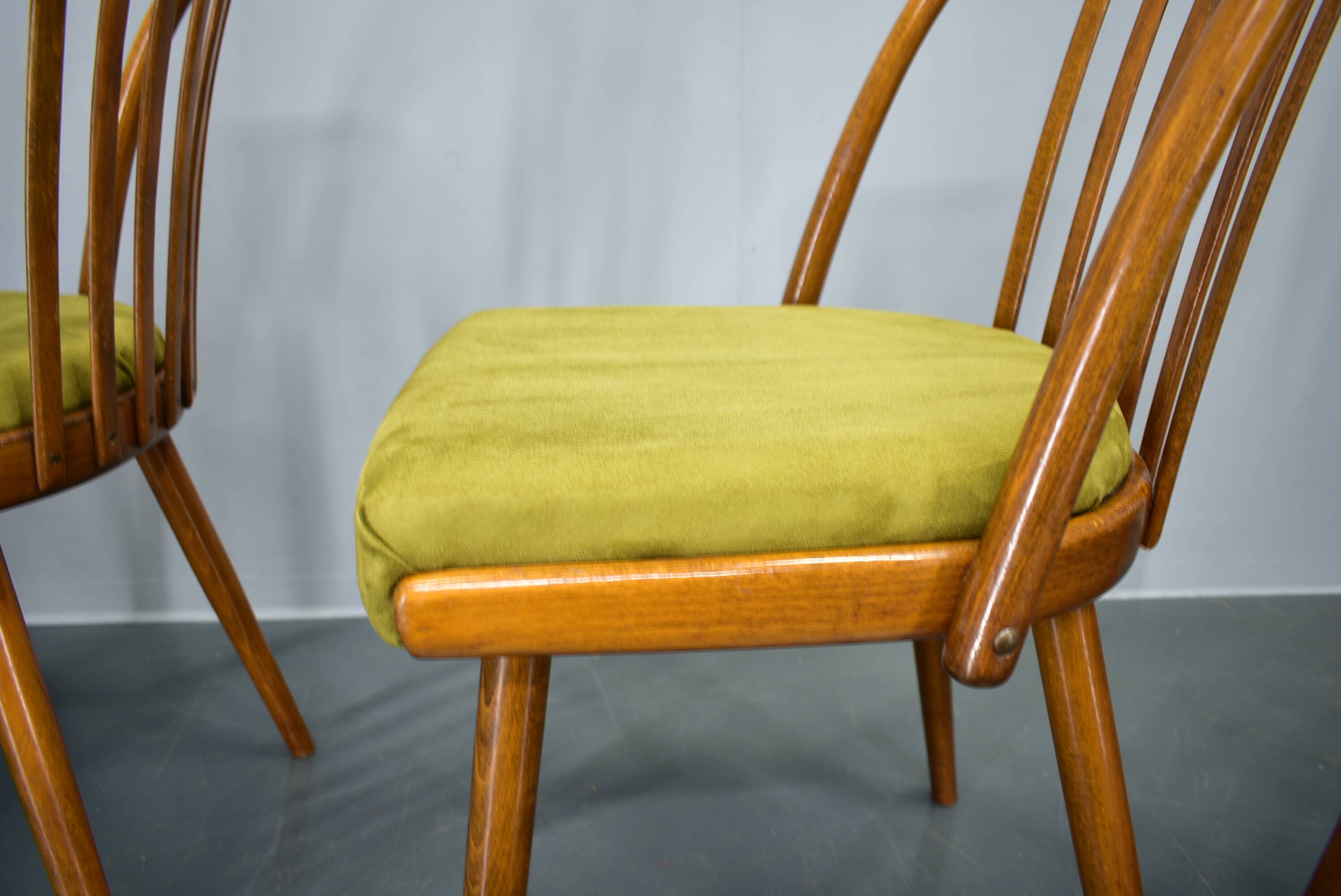 1960s Antonin Suman beech dining chairs, set of 4