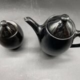 Brutalist black ceramic coffee service – Modernist design