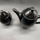 Brutalist black ceramic coffee service – Modernist design
