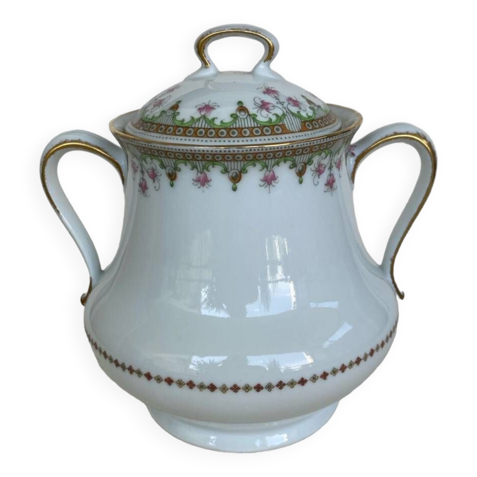 Bernardaud Limoges Porcelain Sugar Bowl, 1920s