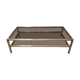 Brass coffee table and smoked glass