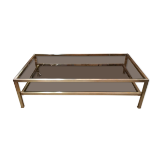 Brass coffee table and smoked glass