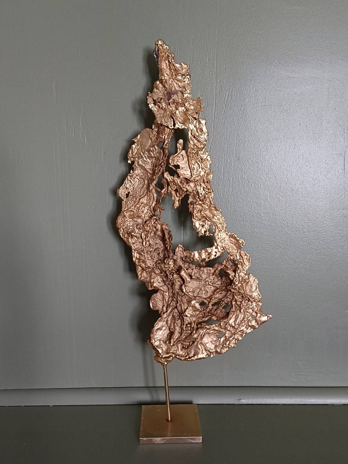 Brutalist brass sculpture, Philippe Cheverny, 1970