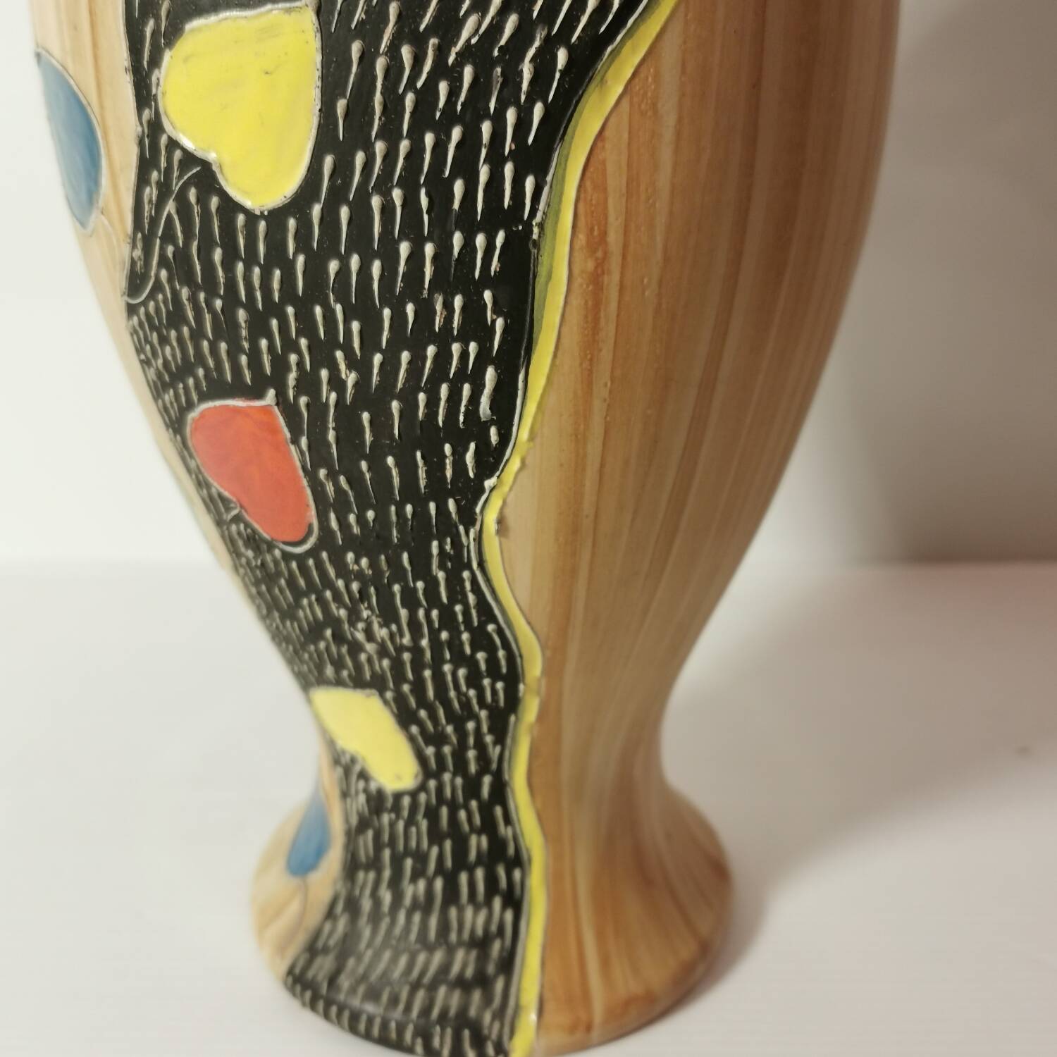 Large Deruta vase from the 1950s/1970s in enameled ceramic signed and numbered