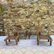 Ancient Baoulé African chairs in carved wood, Wabi-Sabi.