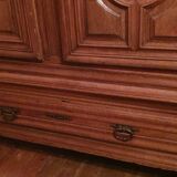 Louis XIII style wardrobe in solid walnut