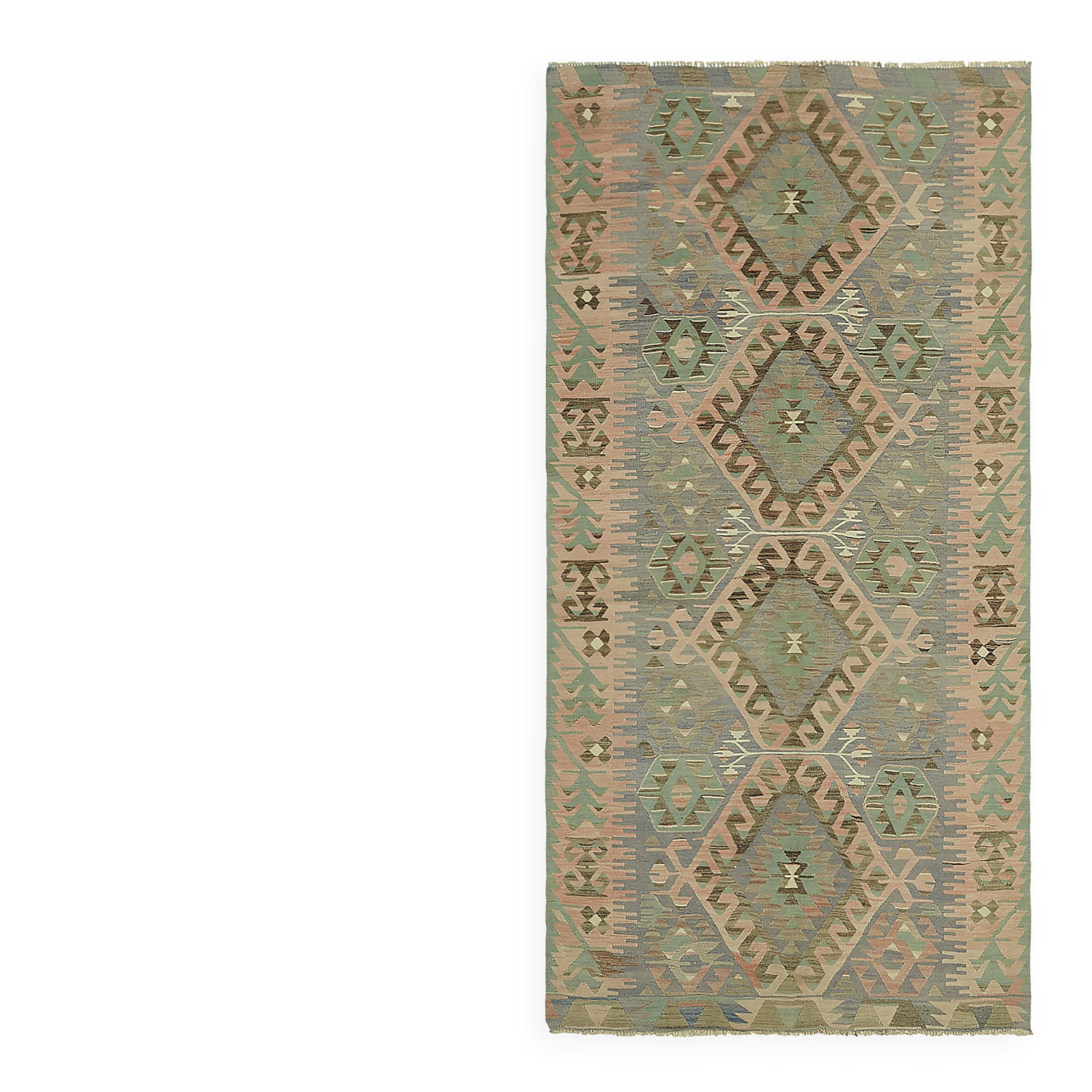 Turkish Handmade Vintage Anatolian Kilim 158 cm x 306 cm
