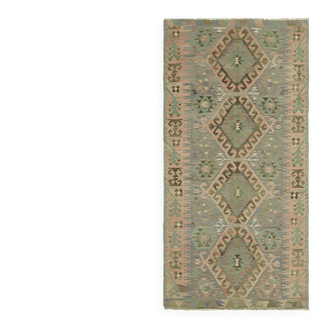 Turkish Handmade Vintage Anatolian Kilim 158 cm x 306 cm