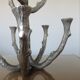 Brutalist candlestick sculpture massive aluminum tree 70s