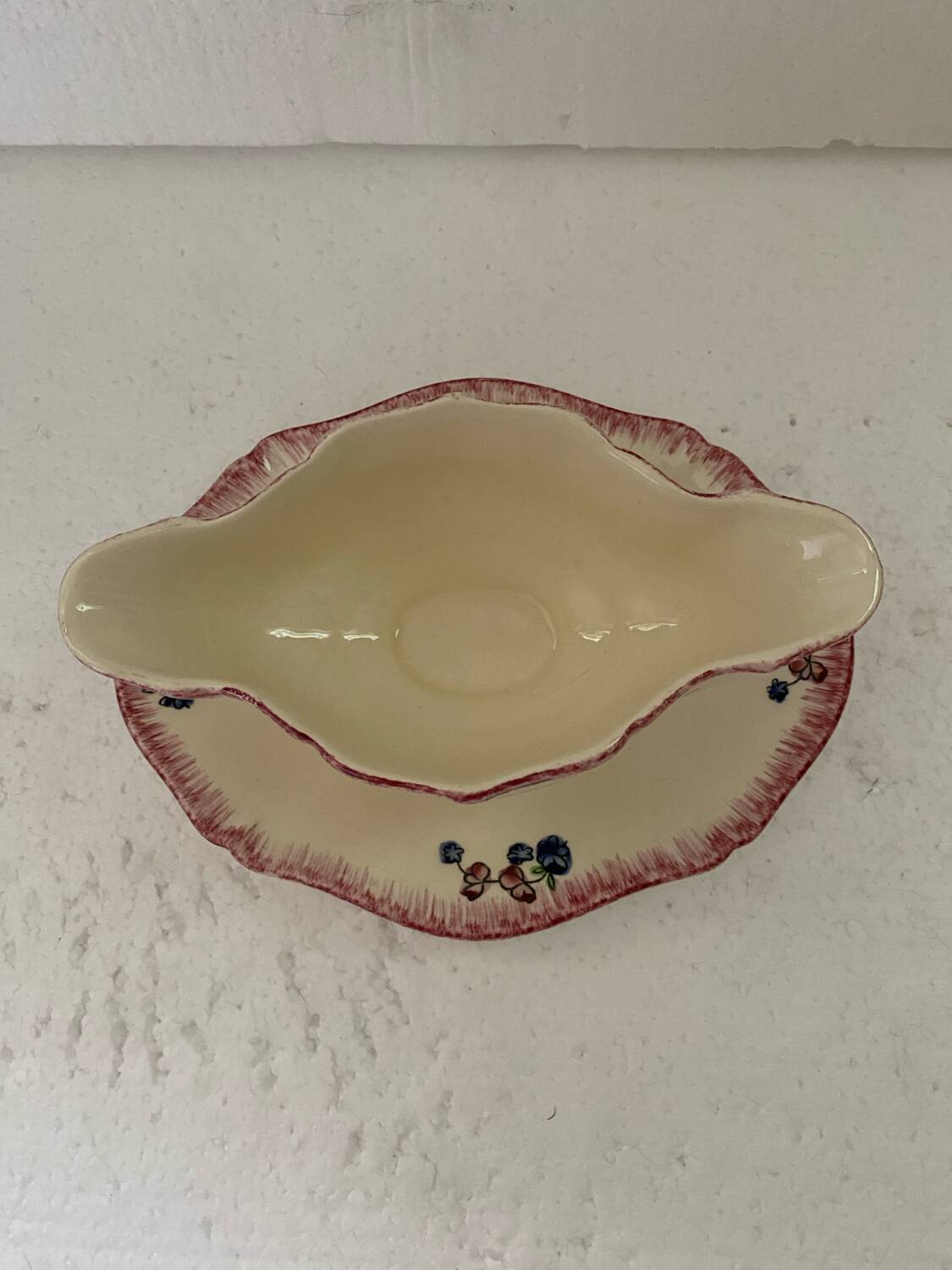 Saucière vintage GIEN décor peint à la main garanti inaltérable !