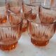 Lot de 12 verres à eau en verre rose art déco