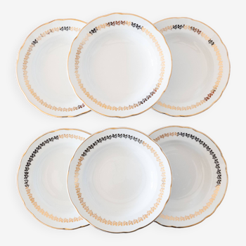 6 old Sarreguemines plates Armande collection