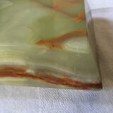 Ashtray square and beveled art deco Onyx green and Brown