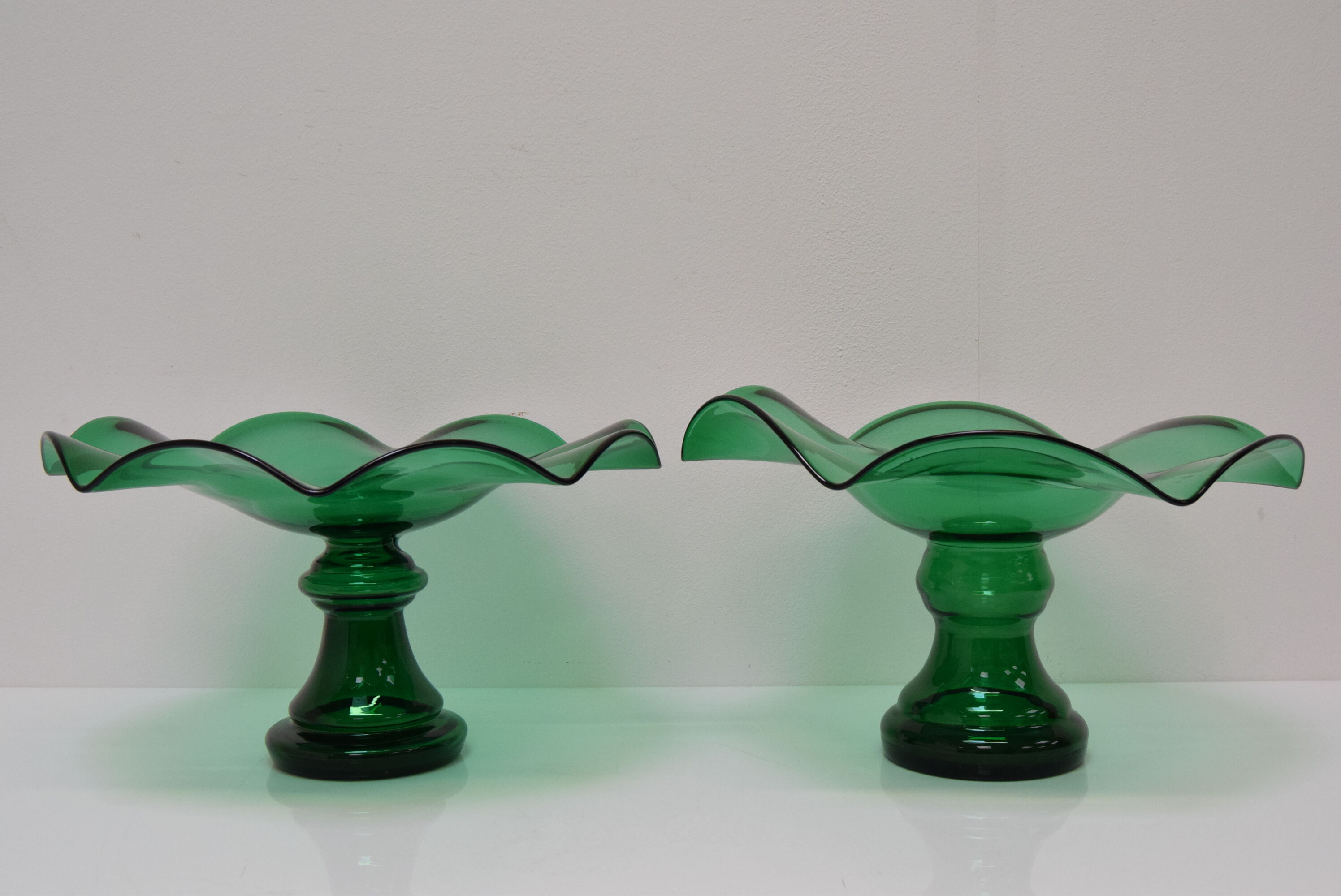 Pair of Art Glass Bowls,by Glasswork Novy Bor,1930's