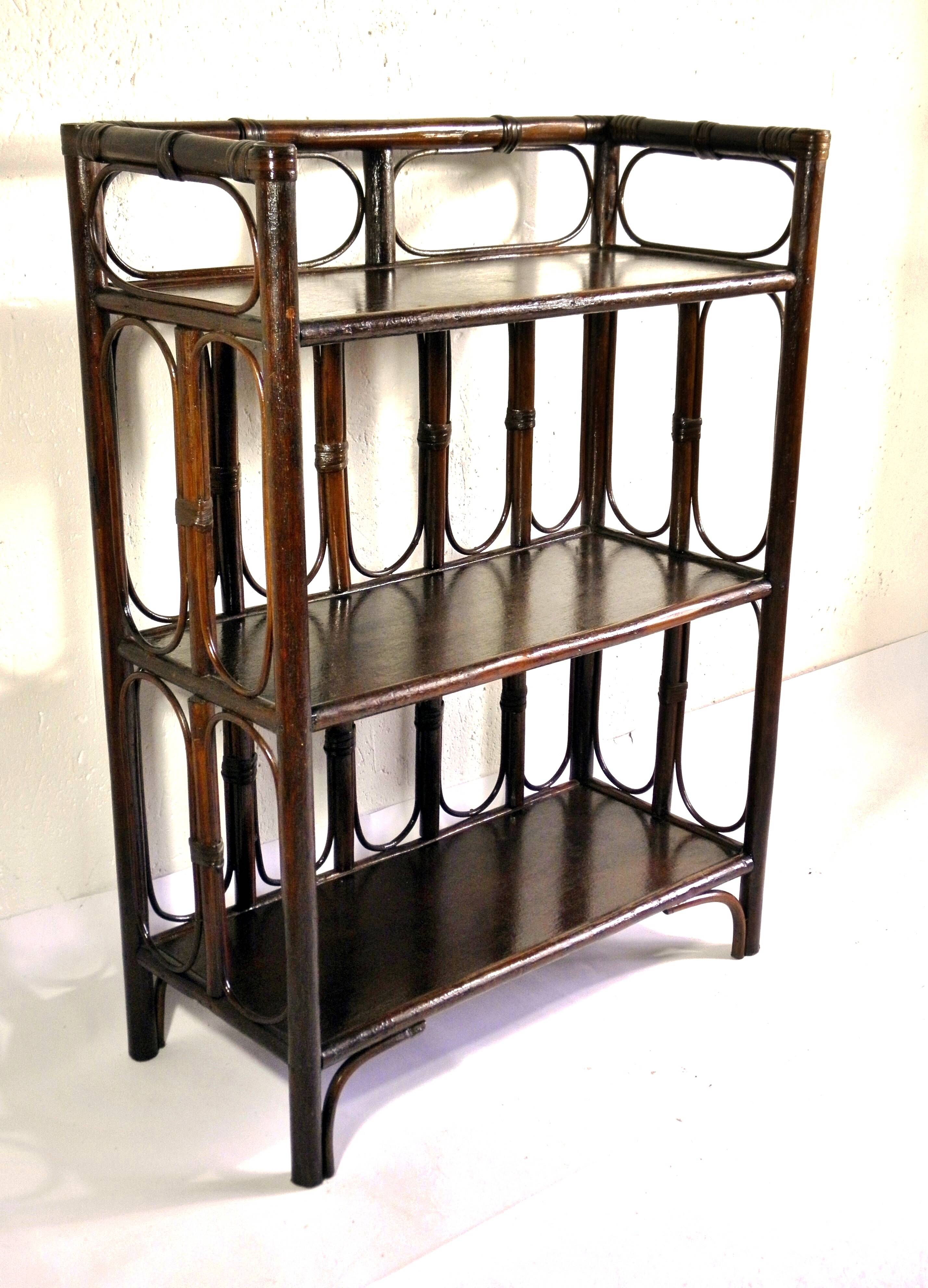 SHELF - BOOKCASE on legs in RATTAN