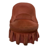 Pink velvet toad armchair