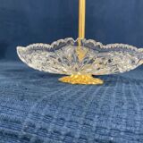 Empty serving dish golden pocket and glass mold vintage crystal way