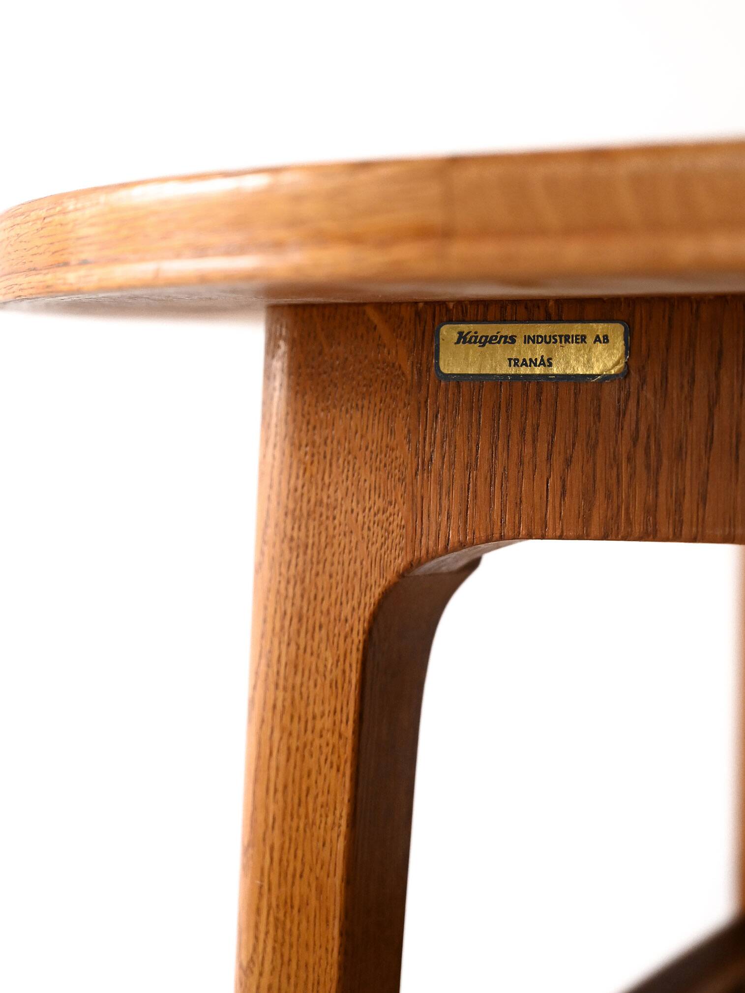 1960s Scandinavian oak coffee table with slatted shelf