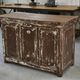 Vintage solid oak counter, patinated, 1950s.